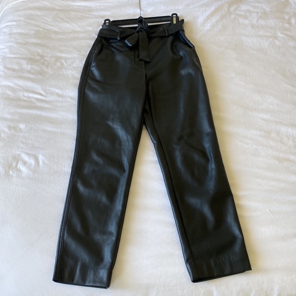 Aritzia Black Vegan Leather Belted Pant - Picture 11 of 16